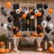 Greentek; Halloween Birthday Balloons with BOO Foil Balloon, 42 Pcs Black Orange Halloween Balloons with Ghost, Eyeball and Dot Prints, Latex Balloon Set with Ribbon for Spooky Party Decorations, Balloon Garland; Category:Foil Balloons; Image:5